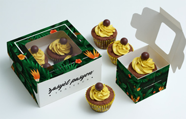 boîte à cupcake personnalisée avec des cupcakes