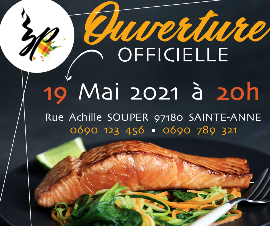 visuel ouverture du restaurant instagram avec présentation d'un plat composé de poisson et de légumes 